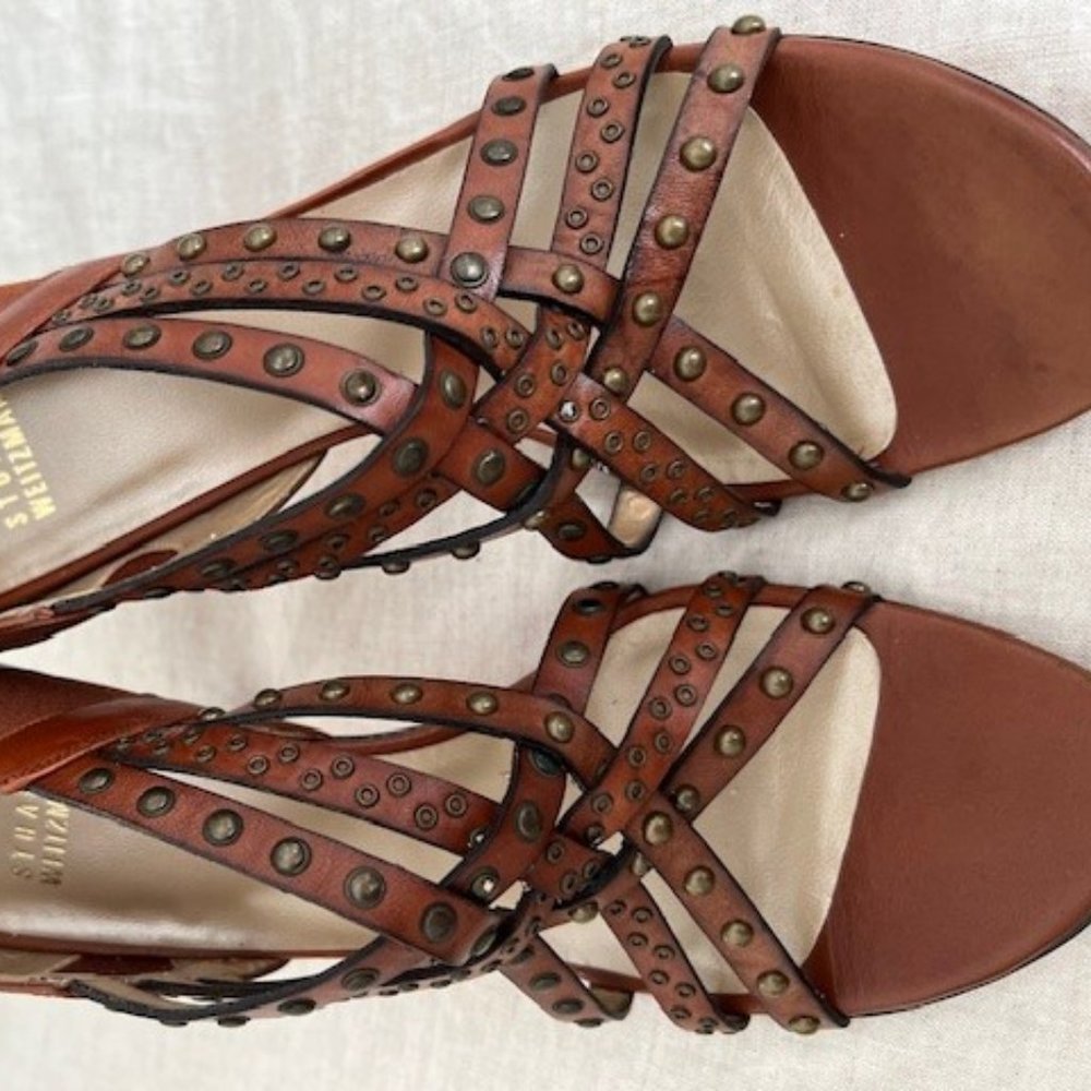 Stunning Stuart Weitzman Cognac Leather Heels - image 2